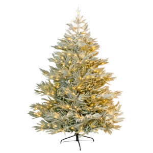 Snow covered Prelit Christmas tree 001