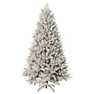Snow covered Prelit Christmas tree 003