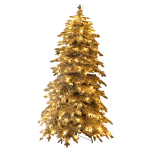 Snow covered Prelit Christmas tree 006