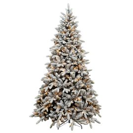 Snow covered Prelit Christmas tree TS007