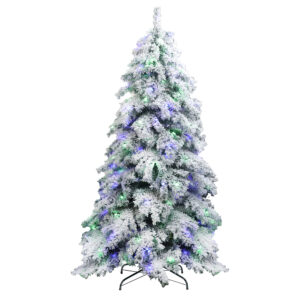 Snow covered Prelit Christmas tree 009