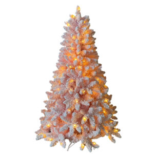 Snow covered Prelit Christmas tree 010