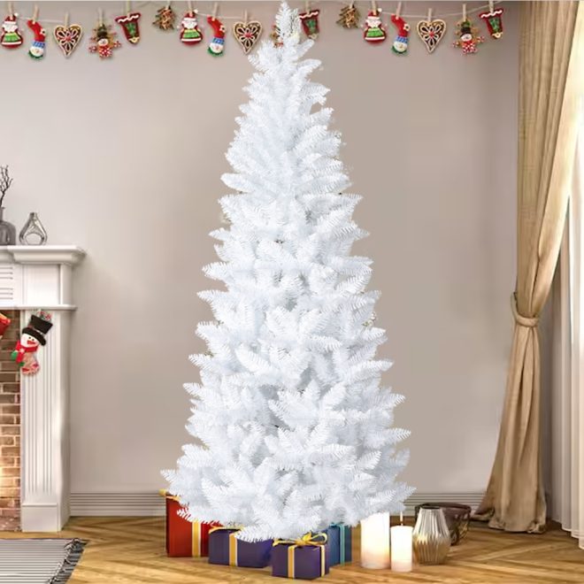 Unlit Christmas tree White01